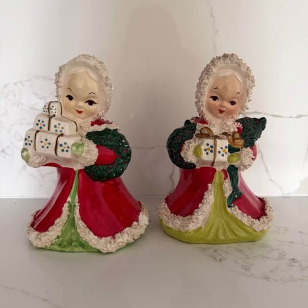 Napco Vintage Christmas Japan Angels Planter Girls